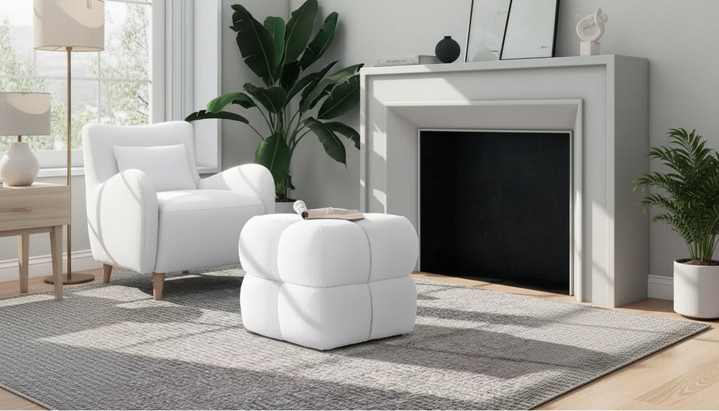Christopher Knight Home Henley Modern 21 Square Tufted Upholstered Ottoman
