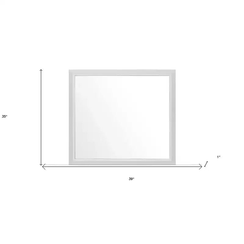Specchio da Parete Rettangolare Bianco, Singolo, 89x99 cm