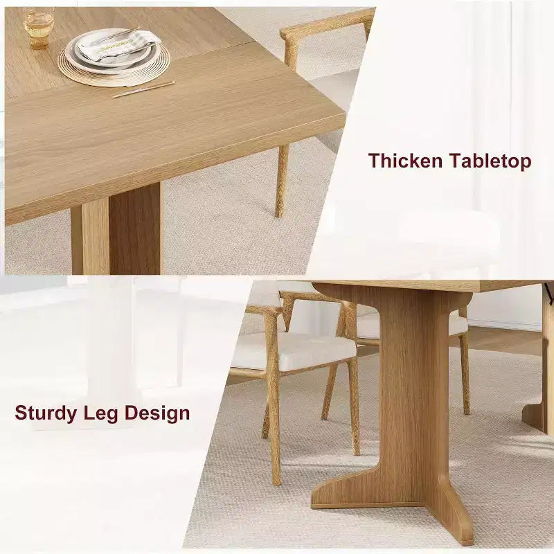 Tavolo da pranzo da 180 cm, nero / noce / colore legno, 6-8 posti, base moderna a C