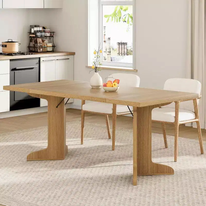 Tavolo da pranzo da 180 cm, nero / noce / colore legno, 6-8 posti, base moderna a C