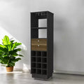 Mobile Bar Nero con 2 Cassetti – 1 Anta, 1 Ripiano