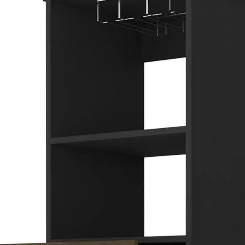 Mobile Bar Nero con 2 Cassetti – 1 Anta, 1 Ripiano