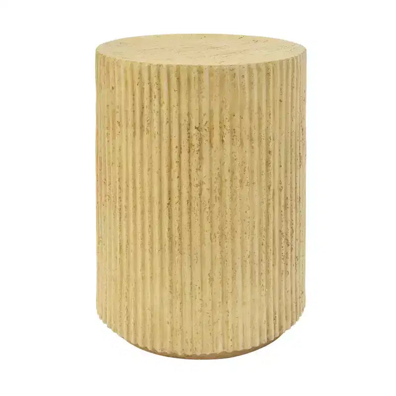 Tavolino Rotondo Cilindrico Marrone, Finitura Effetto Legno, 1 Pezzo
