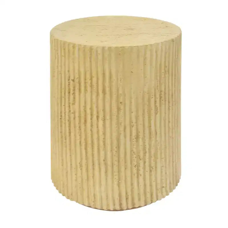 Tavolino Rotondo Cilindrico Marrone, Finitura Effetto Legno, 1 Pezzo