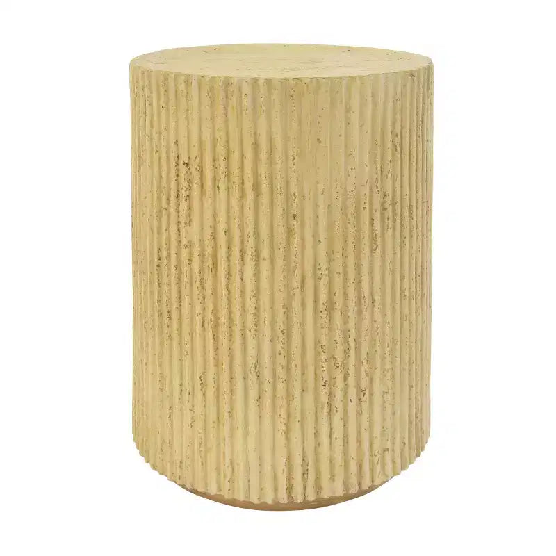 Tavolino Rotondo Cilindrico Marrone, Finitura Effetto Legno, 1 Pezzo