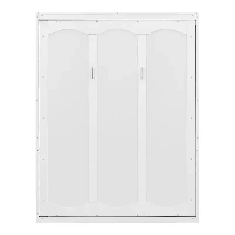 Letto a scomparsa Queen Size grigio/bianco con mensole, 1 persona