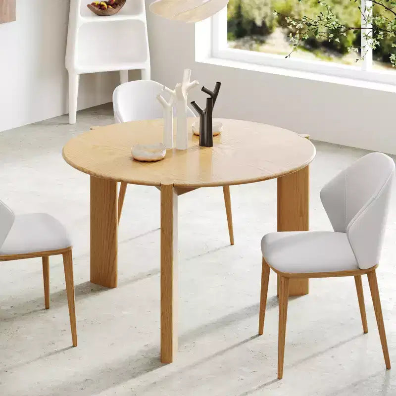 Tavolo da pranzo rotondo da 42", nero/trasparente, 4 posti, base a 3 gambe