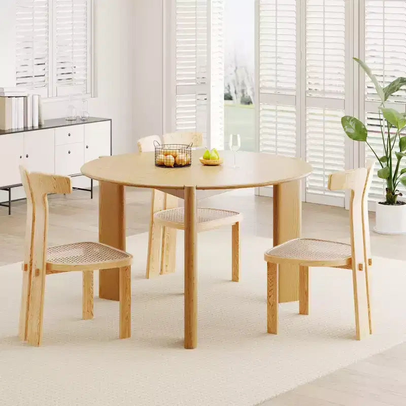 Tavolo da pranzo rotondo da 42", nero/trasparente, 4 posti, base a 3 gambe