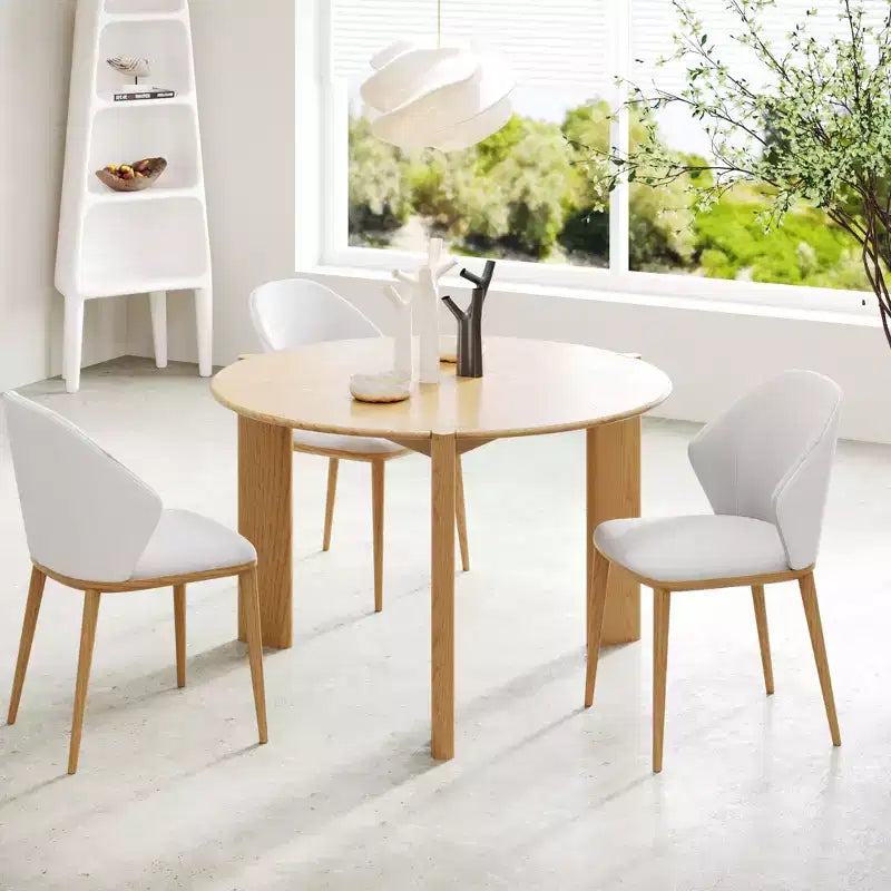 Tavolo da pranzo rotondo da 42", nero/trasparente, 4 posti, base a 3 gambe