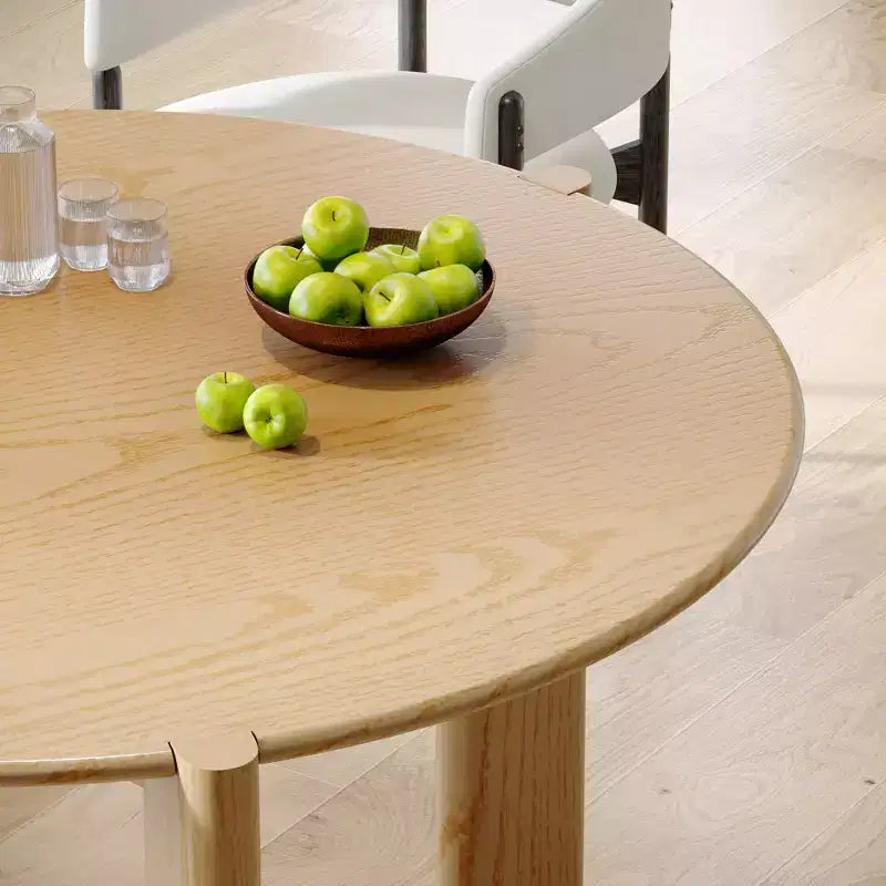 Tavolo da pranzo rotondo da 42", nero/trasparente, 4 posti, base a 3 gambe