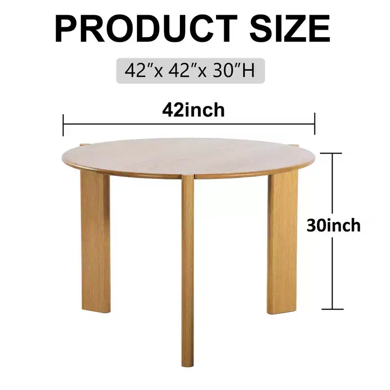 Tavolo da pranzo rotondo da 42", nero/trasparente, 4 posti, base a 3 gambe