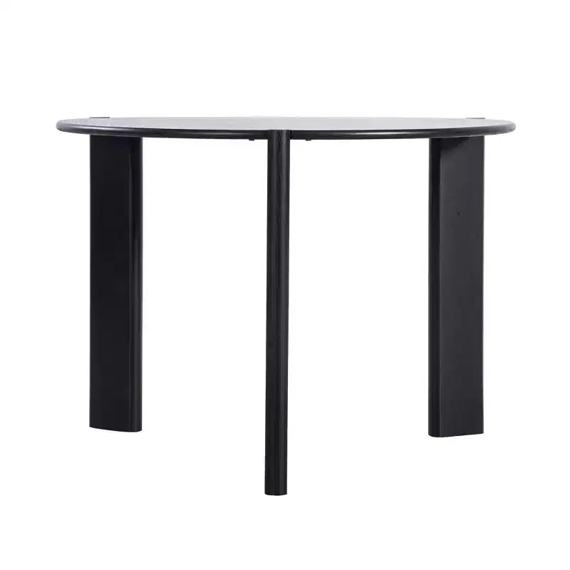 Tavolo da pranzo rotondo da 42", nero/trasparente, 4 posti, base a 3 gambe