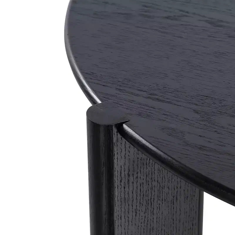 Tavolo da pranzo rotondo da 42", nero/trasparente, 4 posti, base a 3 gambe