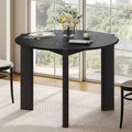 Tavolo da pranzo rotondo da 42", nero/trasparente, 4 posti, base a 3 gambe