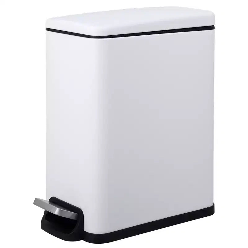 Pattumiera a Pedale Sottile Nera / Bianca / Argento con Coperchio a Chiusura Ammortizzata – 10L / 45L / 55L (1-2 Persone)