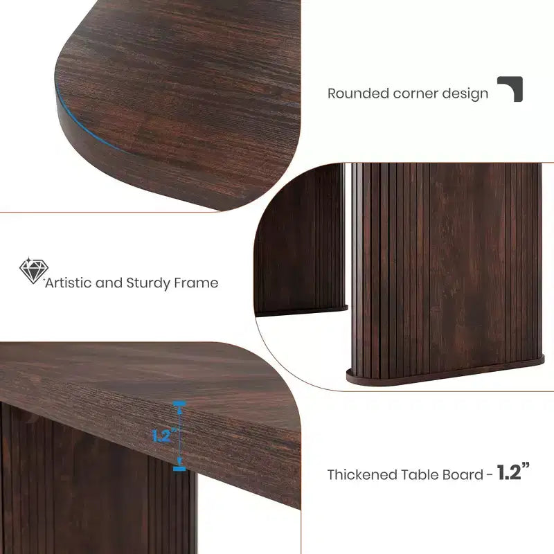 Tavolo da pranzo in legno multicolore per 6 persone – Base a croce, 158 x 78 cm