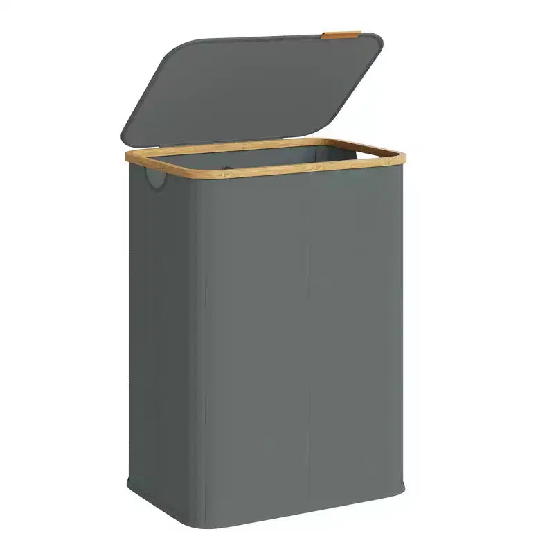 Cesto portabiancheria pieghevole con coperchio crema/nero inchiostro/grigio ardesia – 2 persone, 140 litri