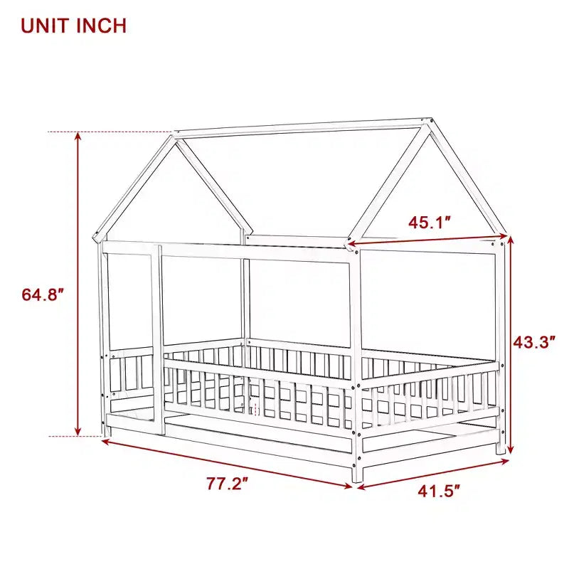 Letto a castello King, stile venatura del legno, 2 persone