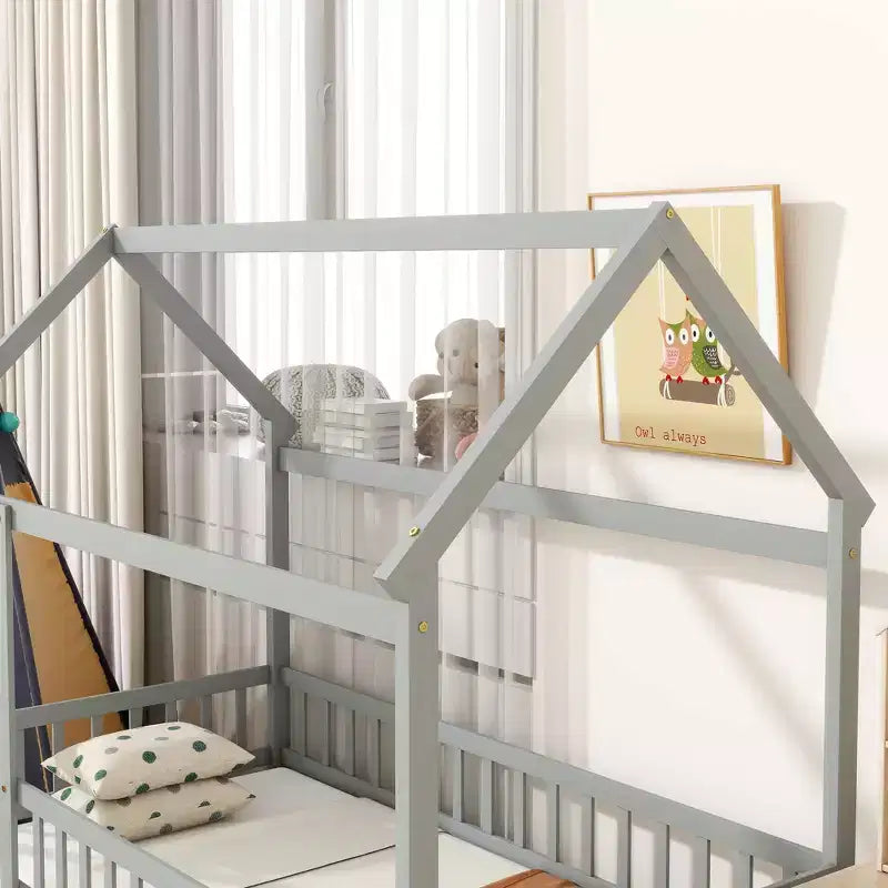 Letto a castello King, stile venatura del legno, 2 persone