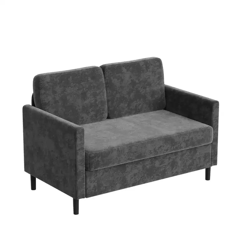 Divano a 2 posti "Loveseat" in simil lino beige / grigio / grigio chiaro