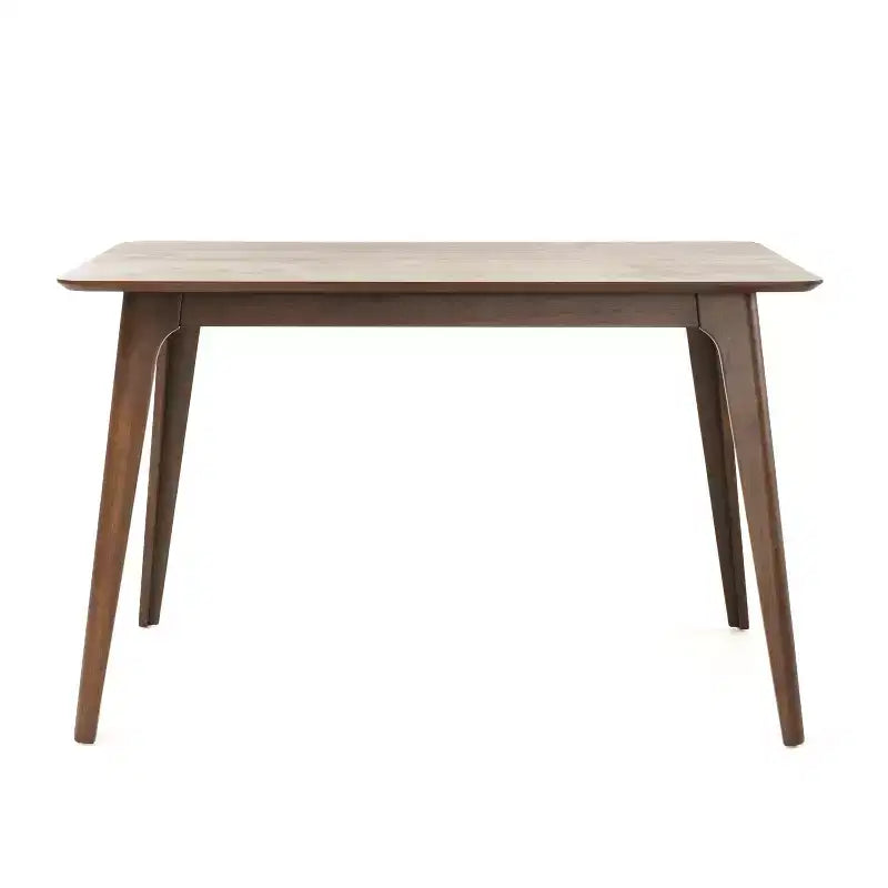 Set da pranzo rettangolare 5 pezzi per 4 persone, beige chiaro e noce, sedie imbottite