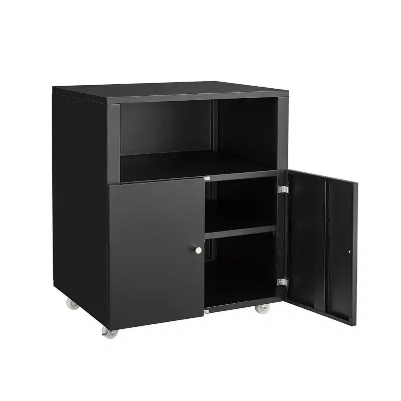 Mobile Armadio Metallico Nero/Bianco a 2 Ante – 1 Persona