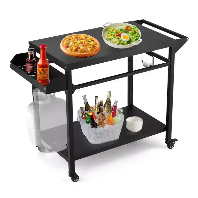 Carrello da esterno per grill nero, con/senza ripiano in rete, per 1 persona
