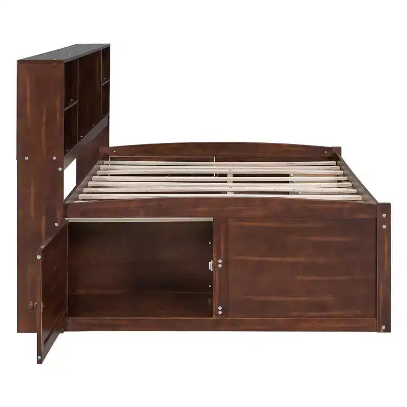 Letto per Capitano Matrimoniale in Legno Marrone con Contenitore – 1 Posto Letto