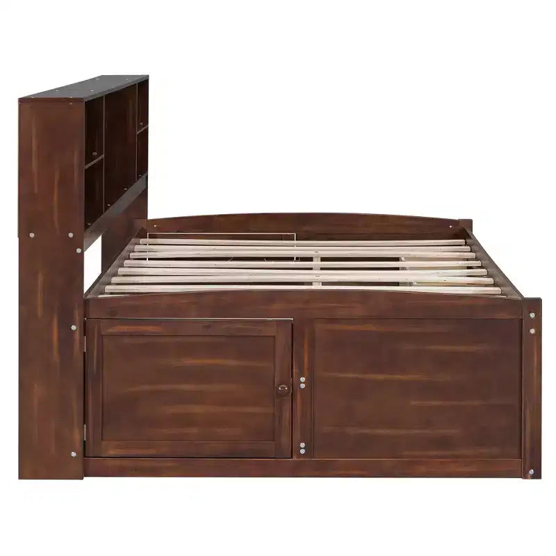 Letto per Capitano Matrimoniale in Legno Marrone con Contenitore – 1 Posto Letto