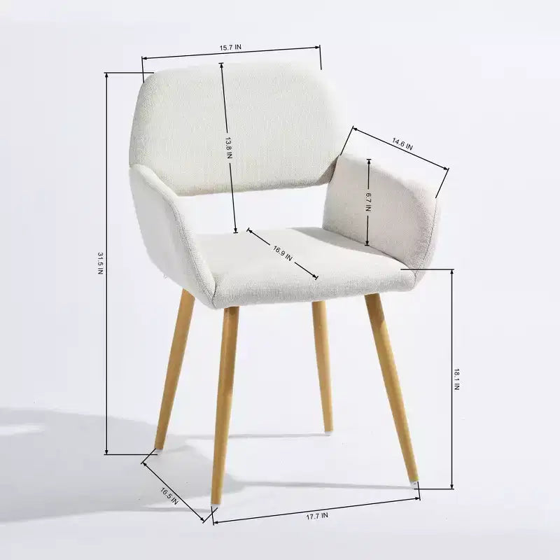 Set sedia d'accento senza braccioli in lino beige e tavolino da caffè, 2 posti